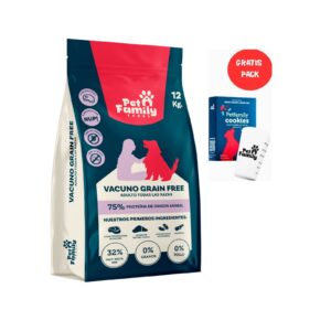 Pet Family Grain Free Vacuno para Perros + Regalos - Alimento Libre de Granos 12kg