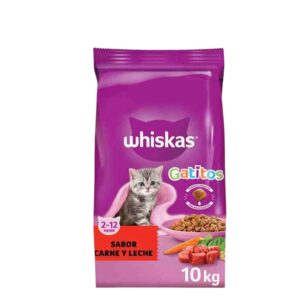 Whiskas – Alimento Seco para Gatitos – Sabor Carne y Leche 10kg