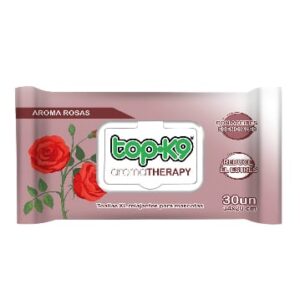 Toallitas Húmedas XL AromaTherapy Aceite esencial de Rosas - Reduce el Estrés TopK9 30un