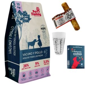 Pet Family Foods Vacuno y Pollo + Regalos- Adulto Todas las Razas 15kg