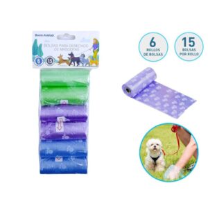 Bolsas para Fecas de Mascotas - 6 Rollos.