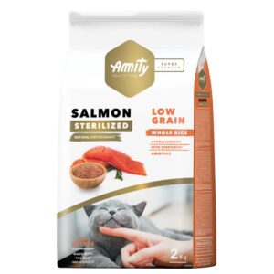 AMITY- LOW GRAIN -  ADULT CAT STERILIZED - SALMÓN 2 Kg
