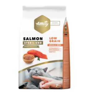 AMITY- LOW GRAIN -  ADULT CAT STERILIZED - SALMÓN 7 kg.