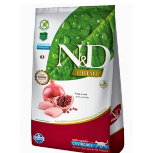 N&D Prime Feline Adultos Castrados Pollo y Granada 7.5 kg.