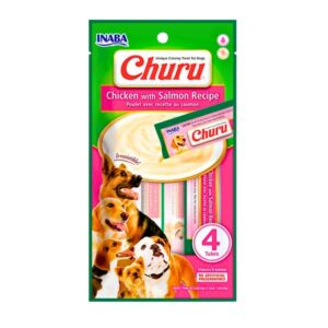 Snack Para Perro - Churu de Pollo con Salmón 56 gr. 4 Tubitos.