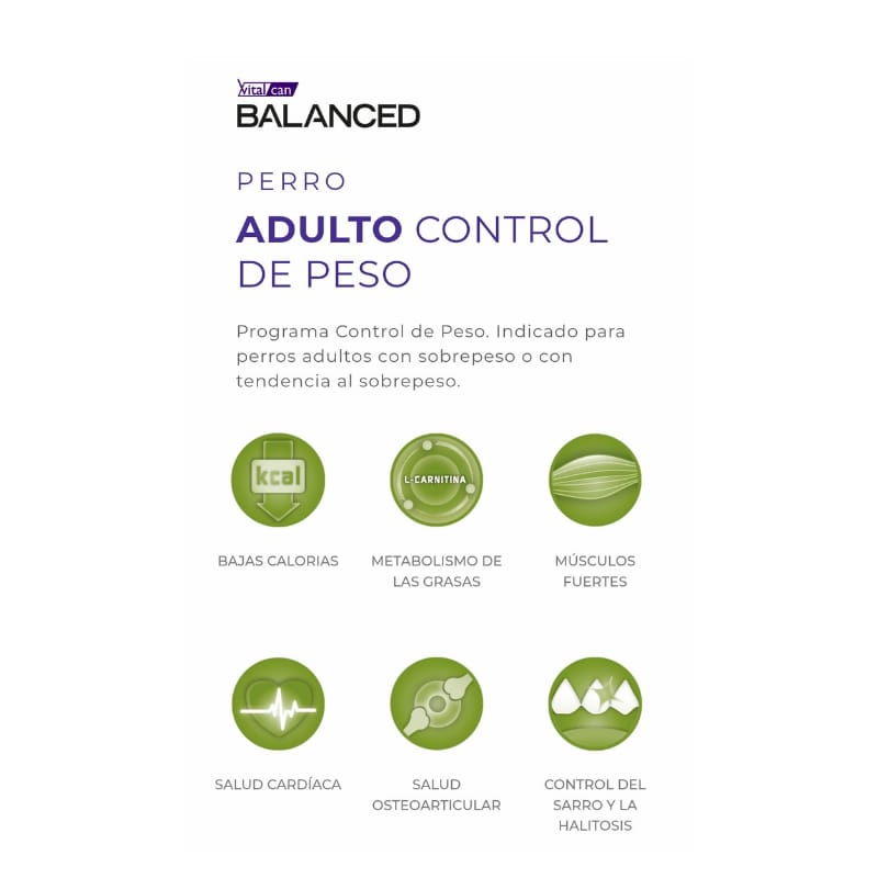 BALANCED Vitalcan - Perro Adulto Control de Peso 20 kg. - Imagen 2